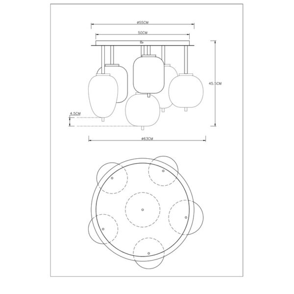 BLACKY PLAFONJERA 15345-6D GLOBO LIGHTING - Image 6