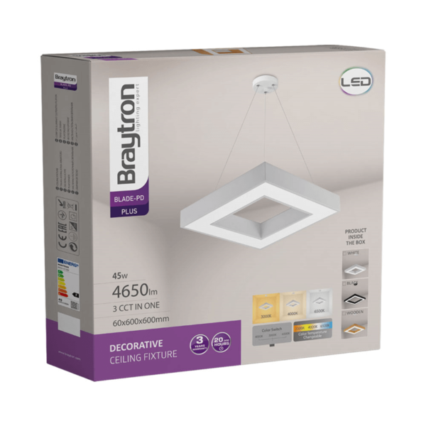 BRY-BLADE-PD-KVADRATNA-BELA-45W-3U1-LED VISILICA BH16-07280 BRAYTRON - Image 3