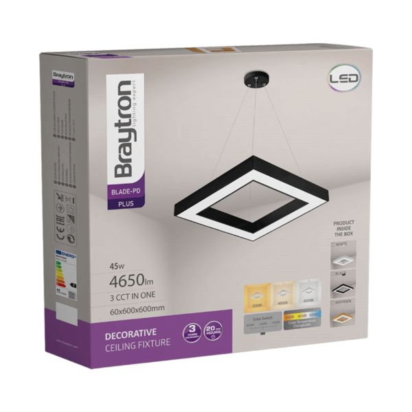 BRY-BLADE-PD-KVADRATNA-CRNA-45W-3U1-LED VISILICA BH16-07280	BRAYTRON - Image 3