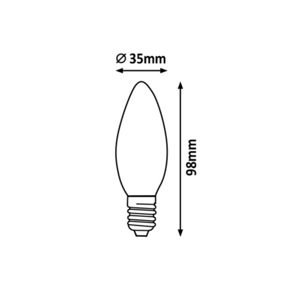 E14 6W C37 4000K FILAMENT LED SIJALICA 1299 RABALUX - Image 2
