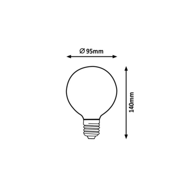 E27 12W G95 4000K FILAMENT LED SIJALICA 1939 RABALUX - Image 2