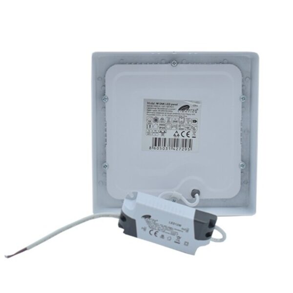 M12NK 12W 4000K BELI NADGRADNI KVADRATNI LED PANEL MITEA LIGHTING - Image 5