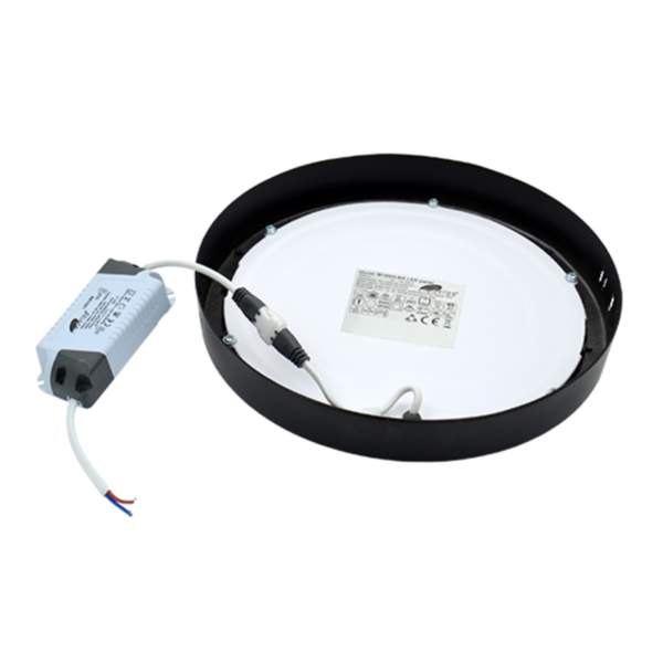 M18NO 18W 6500K CRNI NADGRADNI OKRUGLI LED PANEL MITEA LIGHTING - Image 5
