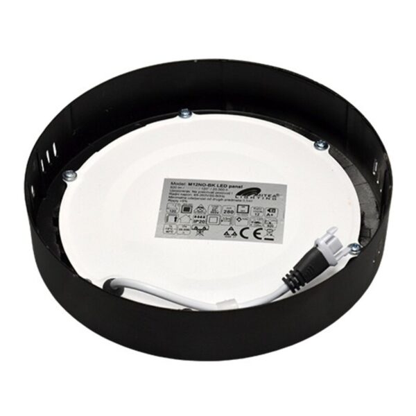 M12NO 12W 6500K CRNA NADGRADNI OKRUGLI LED PANEL MITEA LIGHTING - Image 4