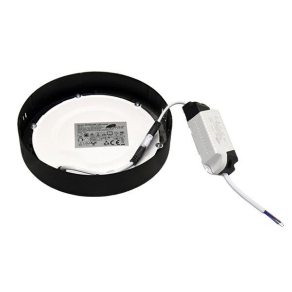 M12NO 12W 6500K CRNA NADGRADNI OKRUGLI LED PANEL MITEA LIGHTING - Image 5
