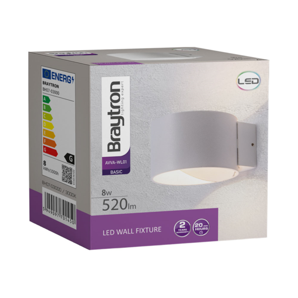 BRY-AVVA-WL01-8W-OKRUGLA-BELA-3000K-LED ZIDNA ZIDNA LAMPA BH07-03000 BRAYTRON - Image 5