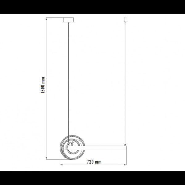 LUNA 230 LUSTER 61W 3000K SIVA/CRNA HOME LIGHT - Image 2
