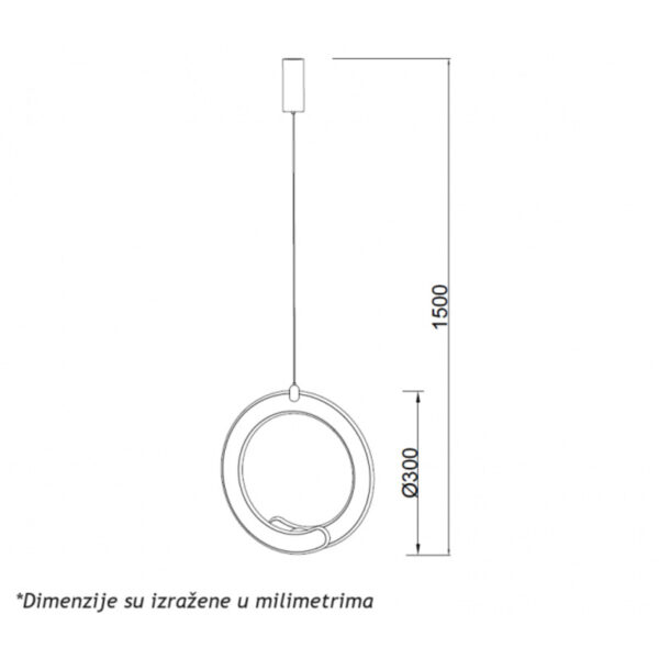 LUNA 261 VISILICA 24W 3000K CRNA HOME LIGHT - Image 3