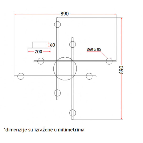 PLAFONSKA SVETILJKA VESTA 379 CRNAHOME LIGHT - Image 2
