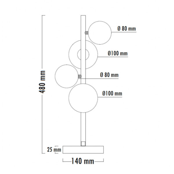 VESTA 600 STONA LAMPA 4*G9 MESING HOME LIGHT - Image 2