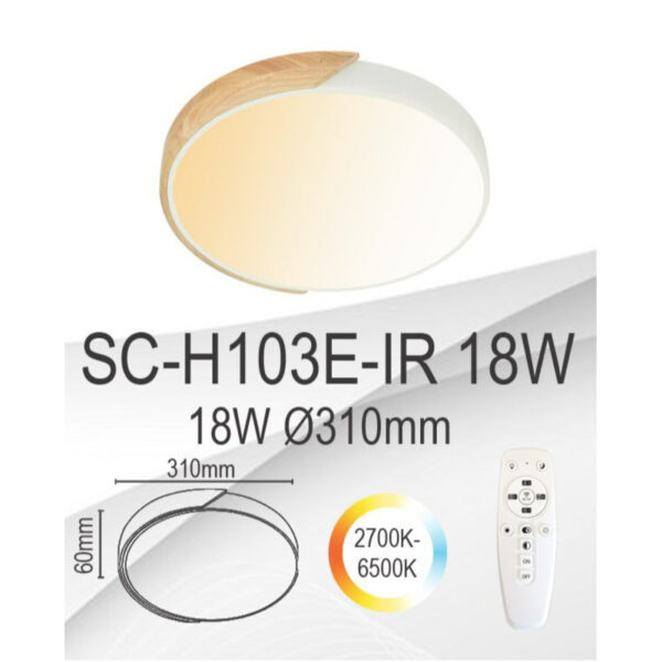 SC-H103E-IR 18W PLAFONJERA WH DRVO XENON LIGHT