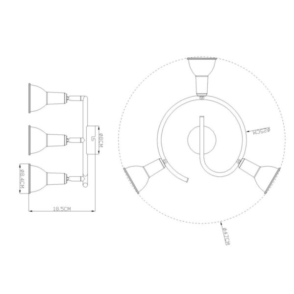 NAMUS SPOT LAMPA 54649-3 GLOBO LIGHTING - Image 2