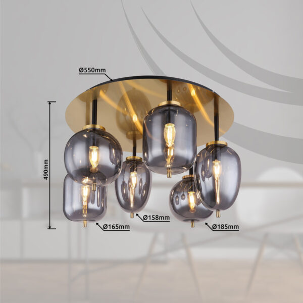 BLACKY I 15345-6DMM PLAFONSKA LAMPA GLOBO LIGHTING - Image 6