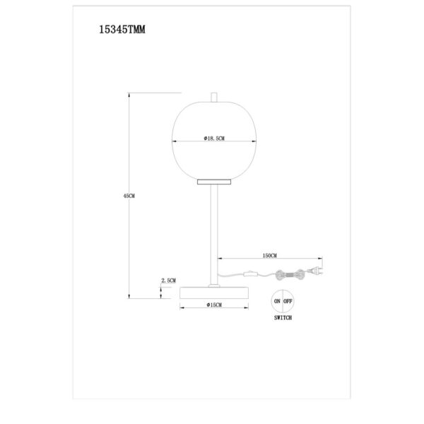 BLACKY I 15345TMM STONA LAMPA GLOBO LIGHTING - Image 6