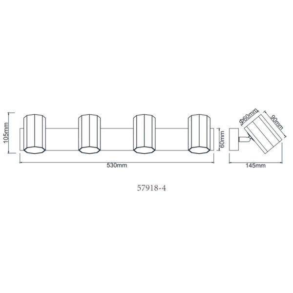 JAMES 57918-4 SPOT LAMPA GLOBO LIGHTING - Image 2