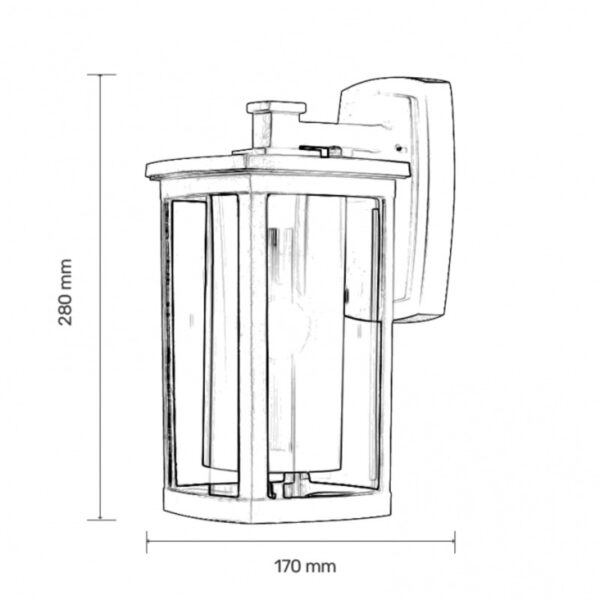 FENJER 1034 ZIDNI 1*E27 CRNI IP44 SPOLJNA LAMPA - Image 2