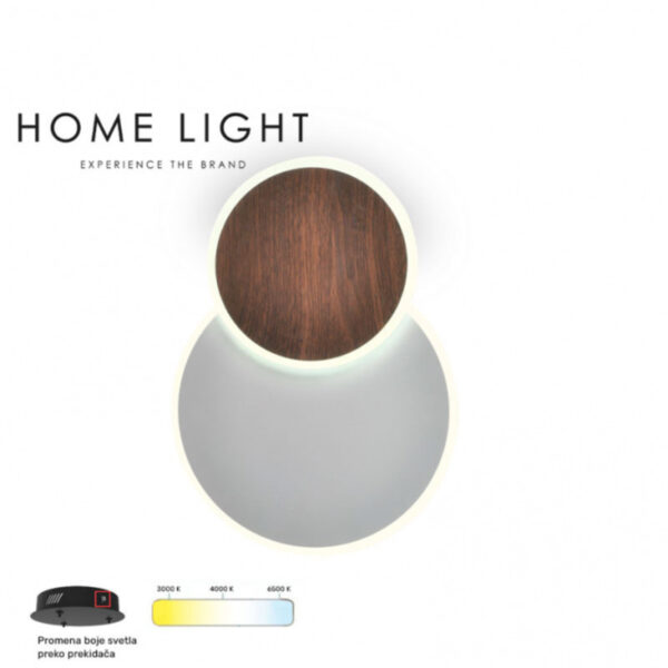 VESTA 532 ZIDNA SVETILJKA 14W 3000/4500/6000K TAMNO DRVO HOME LIGHT