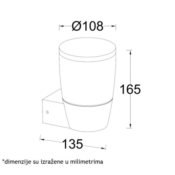SVETILJKA JM-068 ZIDNA 1*E27 IP54 ANTRACIT SPOLJNA LAMPA - Image 2