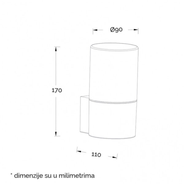 SVETILJKA JM-074 ZIDNA 1*E27 IP54 ANTRACIT SPOLJA LAMPA - Image 2