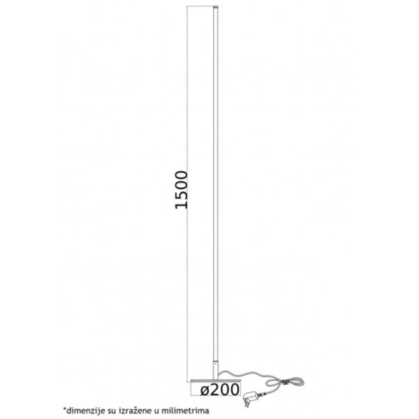 VESTA 364 PODNA LAMPA 18W 3000K CRNA HOME LIGHT - Image 2