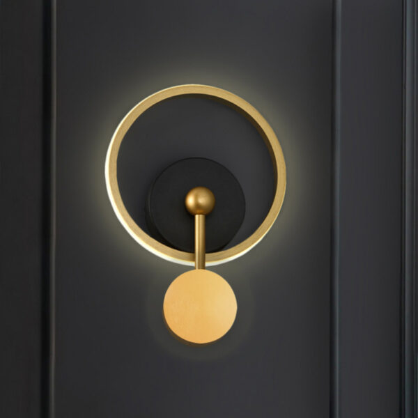 VESTA 468 ZIDNA LAMPA 15W 3000K CRNA/BRUŠENO ZLATO HOME LIGHT - Image 3