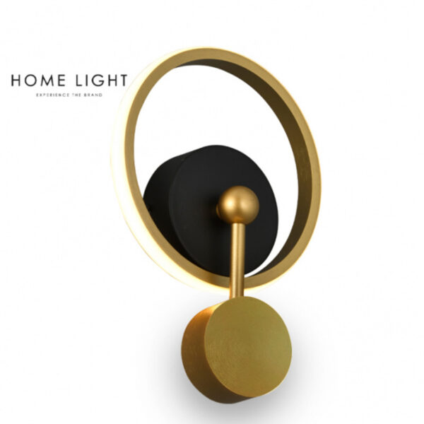 VESTA 468 ZIDNA LAMPA 15W 3000K CRNA/BRUŠENO ZLATO HOME LIGHT - Image 2