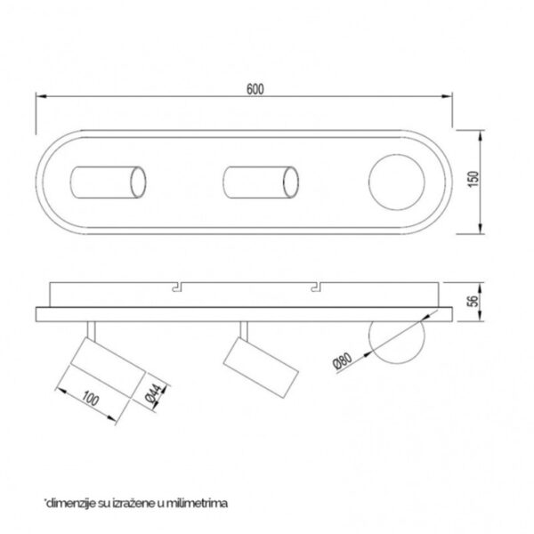 VESTA 479 PLAFONSKA SVETILJKA 18W+2*5W+3W 3000K CRNA HOME LIGHT - Image 3