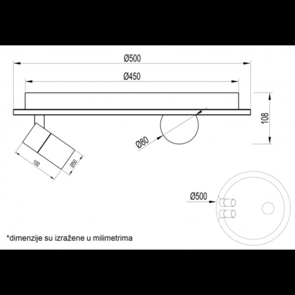 VESTA 483 PLAFONSKA SVETILJKA 30W+2*5W+3W 3000K BELA HOME LIGHT - Image 3