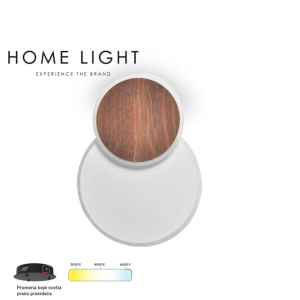 VESTA 532 ZIDNA SVETILJKA 14W 3000/4500/6000K TAMNO DRVO HOME LIGHT - Image 3