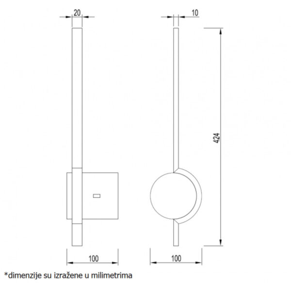 VESTA 534 ZIDNA SVETILJKA 9W 3000/4500/6000K TAMNO DRVO/CRNA HOME LIGHT - Image 2