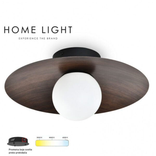 VESTA 535 PLAFONSKA SVETILJKA 8W 3000/4500/6000K TAMNO DRVO/CRNA HOME LIGHT - Image 3