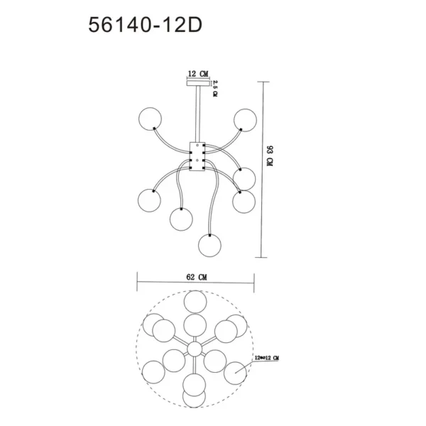 RIHA 56140-12D PLAFONSKA LAMPA GLOBO LIGHTING - Image 4