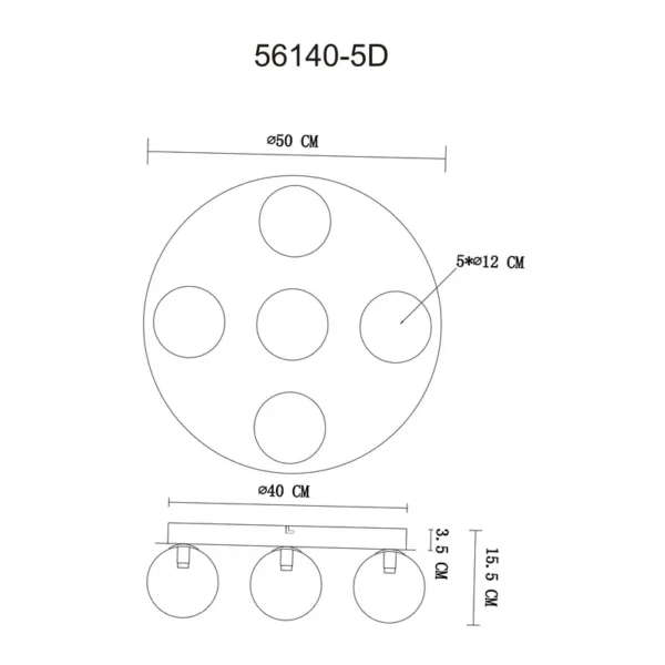 RIHA 56140-5D PLAFONSKA LAMPA GLOBO LIGHTING - Image 4