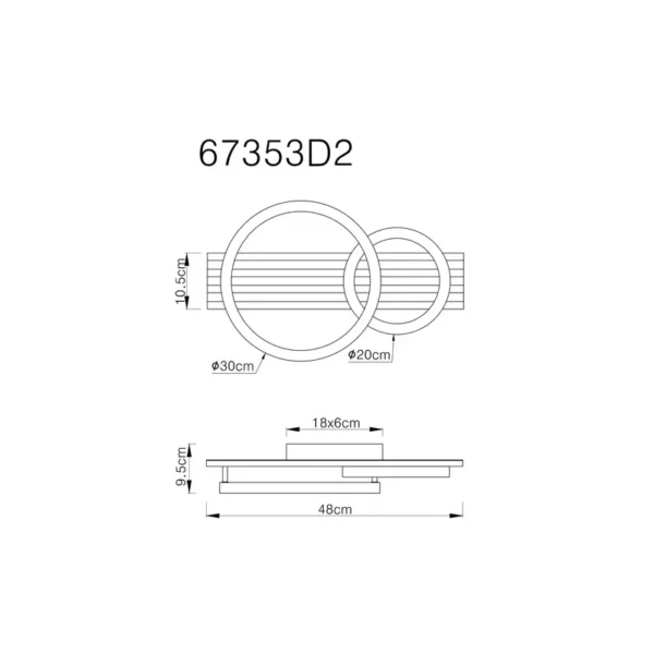 TISHA LED PLAFONSKA LAMPA 67353D2 GLOBO LIGHTING - Image 6