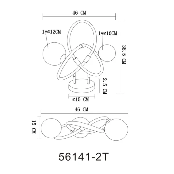 STONA LAMPA TUBERIUS 56141-2T GLOBO LIGHTING - Image 5