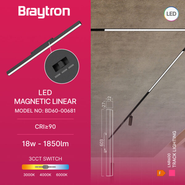 BD60-00681 BRY-LNR600-18W-48VDC-3U1-CRNA-MAG.LINEARNA SVETILJKA BRAYTRON - Image 3