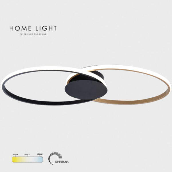 SOLEA 41 LED PLAFONJERA 42W 3000/4000/6000K CRNA/ZLATO DIM HOME LIGHT