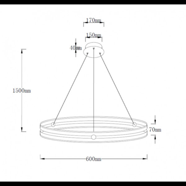 SOLEA 14 LUSTER 48W 3000/4000/6000K CRNA HOME LIGHT - Image 2