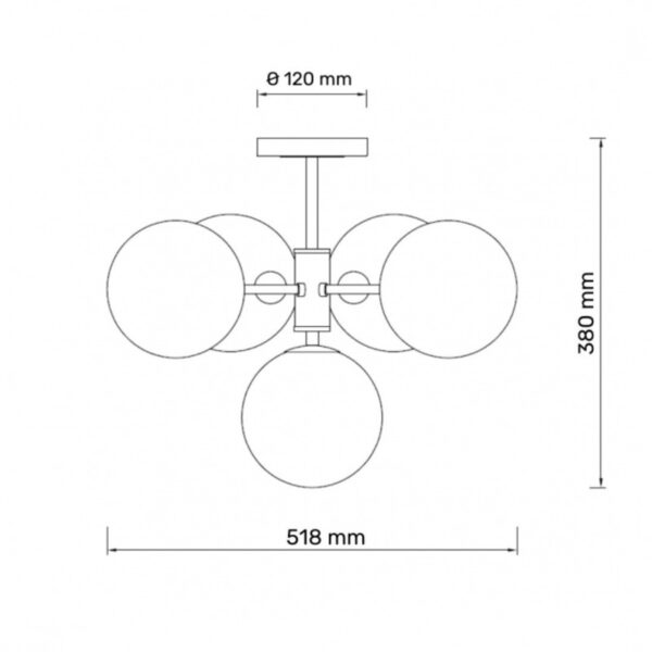 TALIA 12 LUSTER 5*G9 CRNA/BAKAR HOME LIGHT - Image 2
