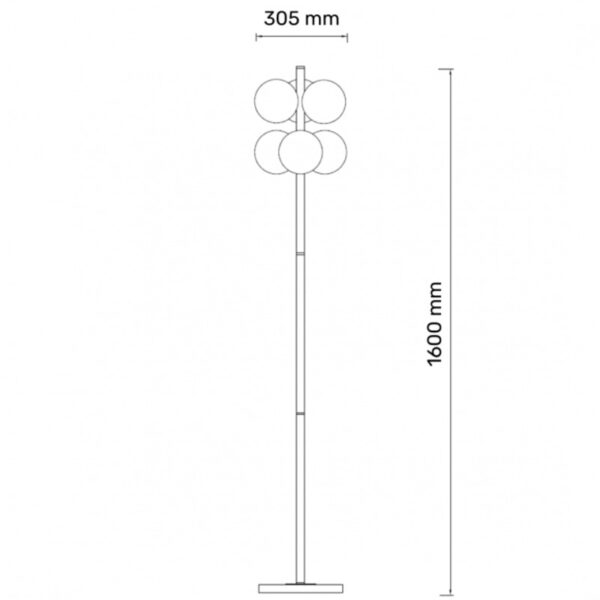 TALIA 15 PODNA LAMPA 6*G9 CRNA/BAKAR HOME LIGHT - Image 2
