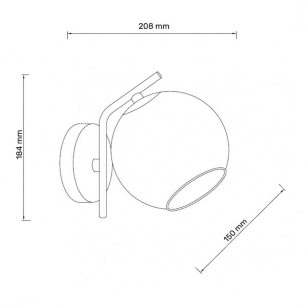 TALIA 29 ZIDNA LAMPA 1*E14 CRNA/BAKAR HOME LIGHT - Image 2