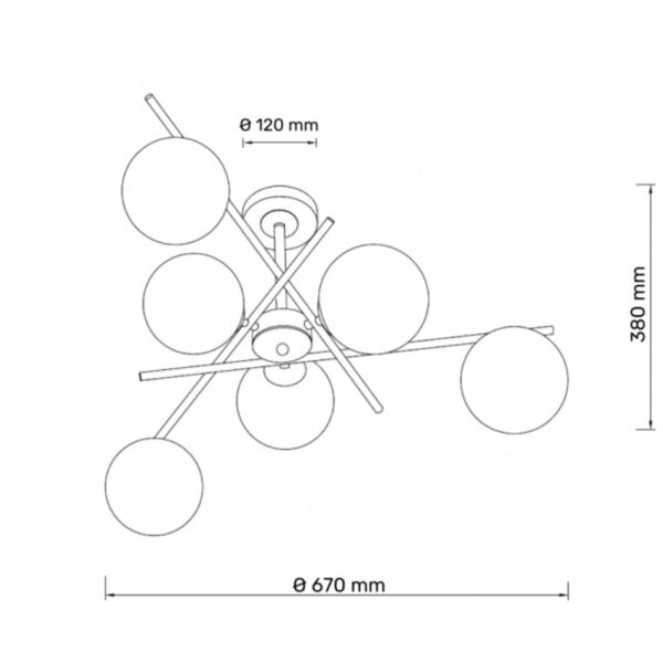 TALIA 41 LUSTER 6*G9 CRNA/BAKAR HOME LIGHT - Image 2