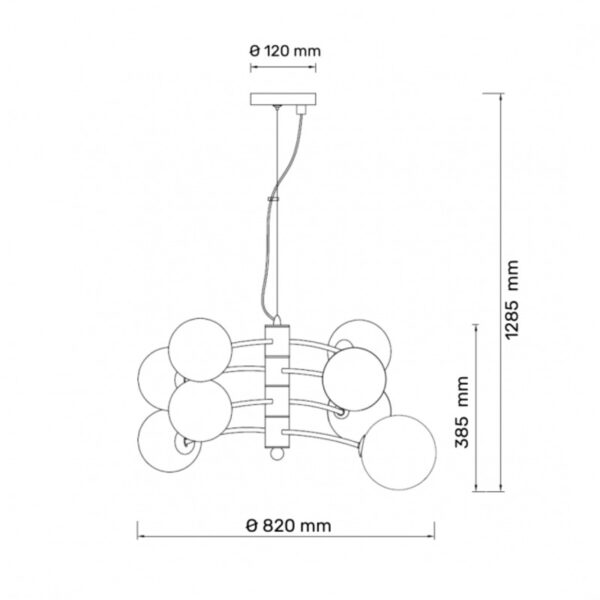 TALIA 50 LUSTER 8*G9 CRNA/BAKAR HOME LIGHT - Image 2