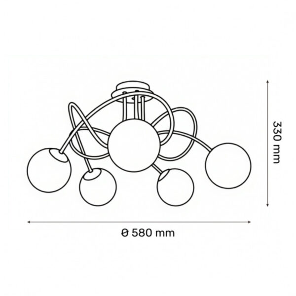 TALIA 76 LUSTER 5*E14 CRNA HOME LIGHT - Image 2