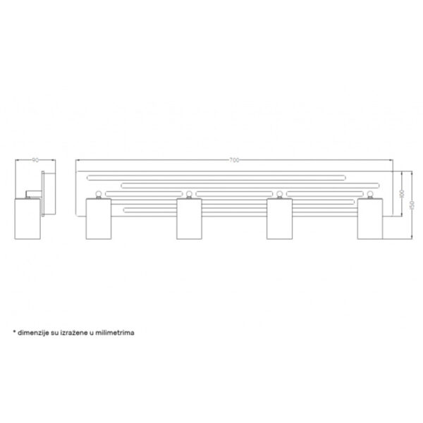 Talia 69 spot lampa 4gu10 crnadrvo