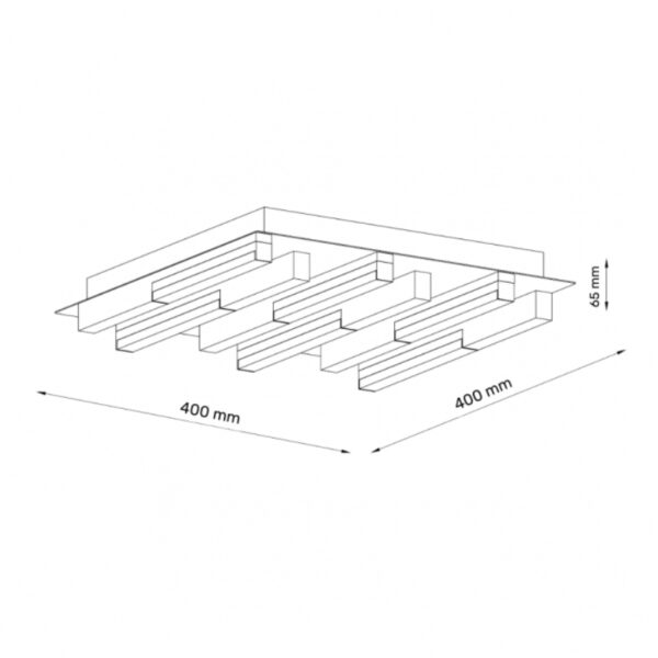 Plafonjera sa drvenim letvicama SOLEA 32 LED 20W crna dimabilna