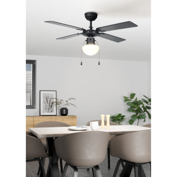 Fortaleza plafonski ventilator sa svetlom 35122 eglo crne elise