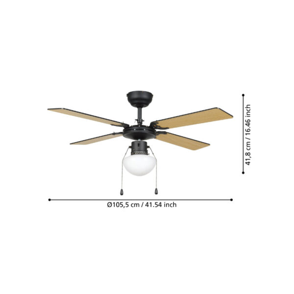 Fortaleza plafonski ventilator sa svetlom 35122 eglo dimenzije