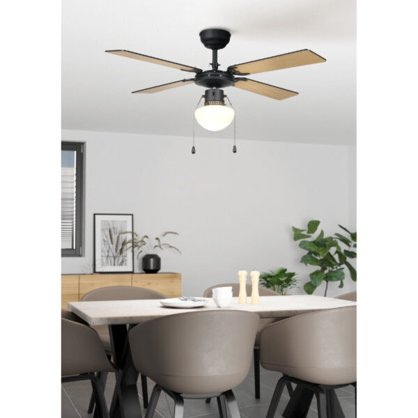 Fortaleza plafonski ventilator sa svetlom 35122 eglo drvo lice