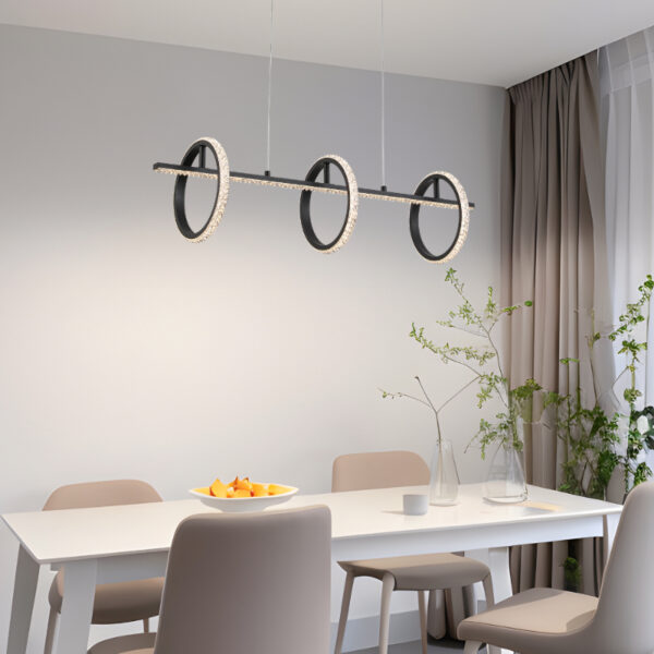 Led visilica sa kristalima crna vivian 780630 prostor
